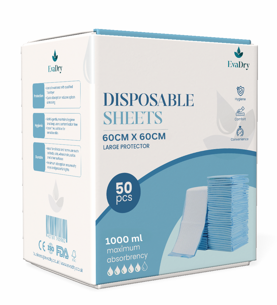 EvaDry Disposable Bed Pads 60 X 60 cm