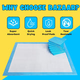 Bazaar Disposable Puppy Pads 60 X 60 cm